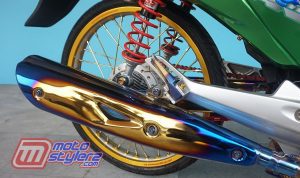 modifikasi supra x125 2010 Bogor tema Thailook : Muffler-Modis Rainbow