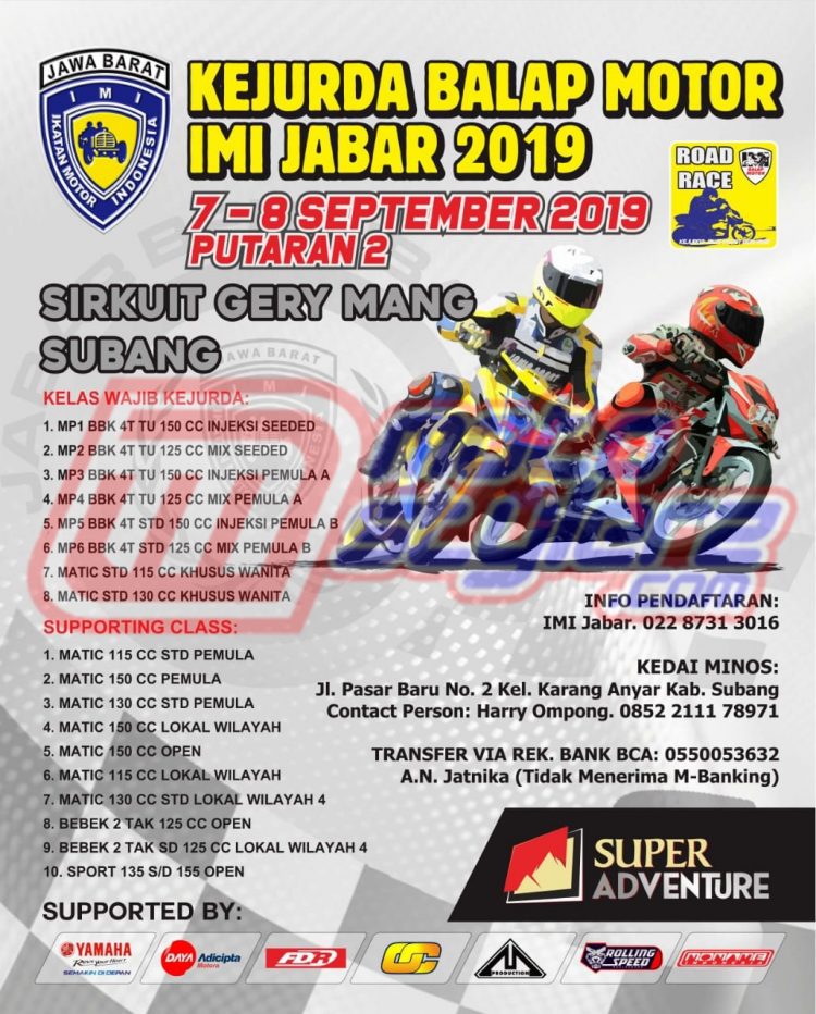 Kejuarda Balap Motor IMI Jabar 2019