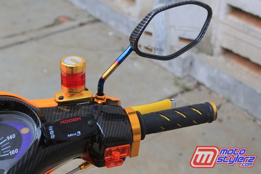 Spion Beat-Berlengan 2 Tone, Berlapis Karbon
