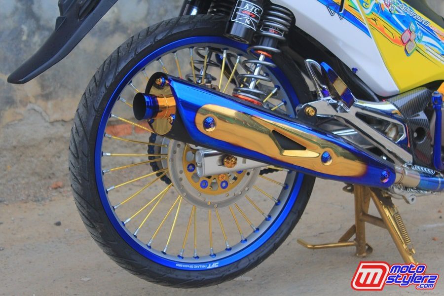 Muffler-Kece Pakai Brand Blue Garage