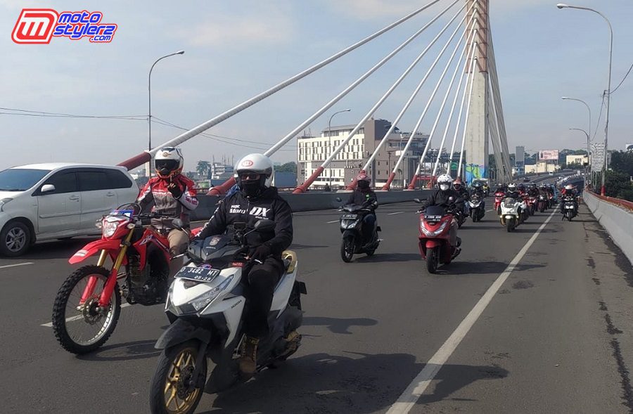 Peserta Honda Bikers Land hadir di area Safety Riding Center DAM