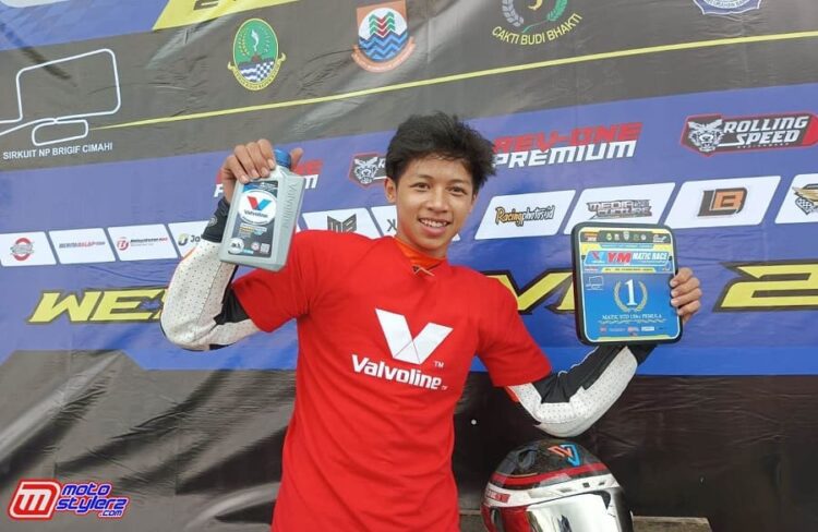 Indra Ramadhan Tampil Memikat, Raih Podium Pertama Matic Std 130cc Pemula