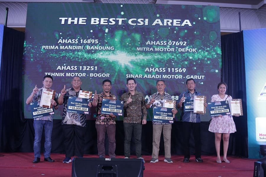 Penghargaan untuk Best Area CSI H23 Jawa Barat pada ajang AHASS Awards 2022.