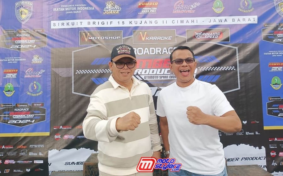 Drs Kusmana Hartadji MM (PJ Waklikota Sukabumi) Bersama Sumber Agung Rizki (Promotor)-Saling Support Untuk Kemajuan Motorsport Jawa Barat