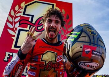 Luapan Gembira Pecco Bagnaia Usia Puncaki Seri MotoGP Spanyol