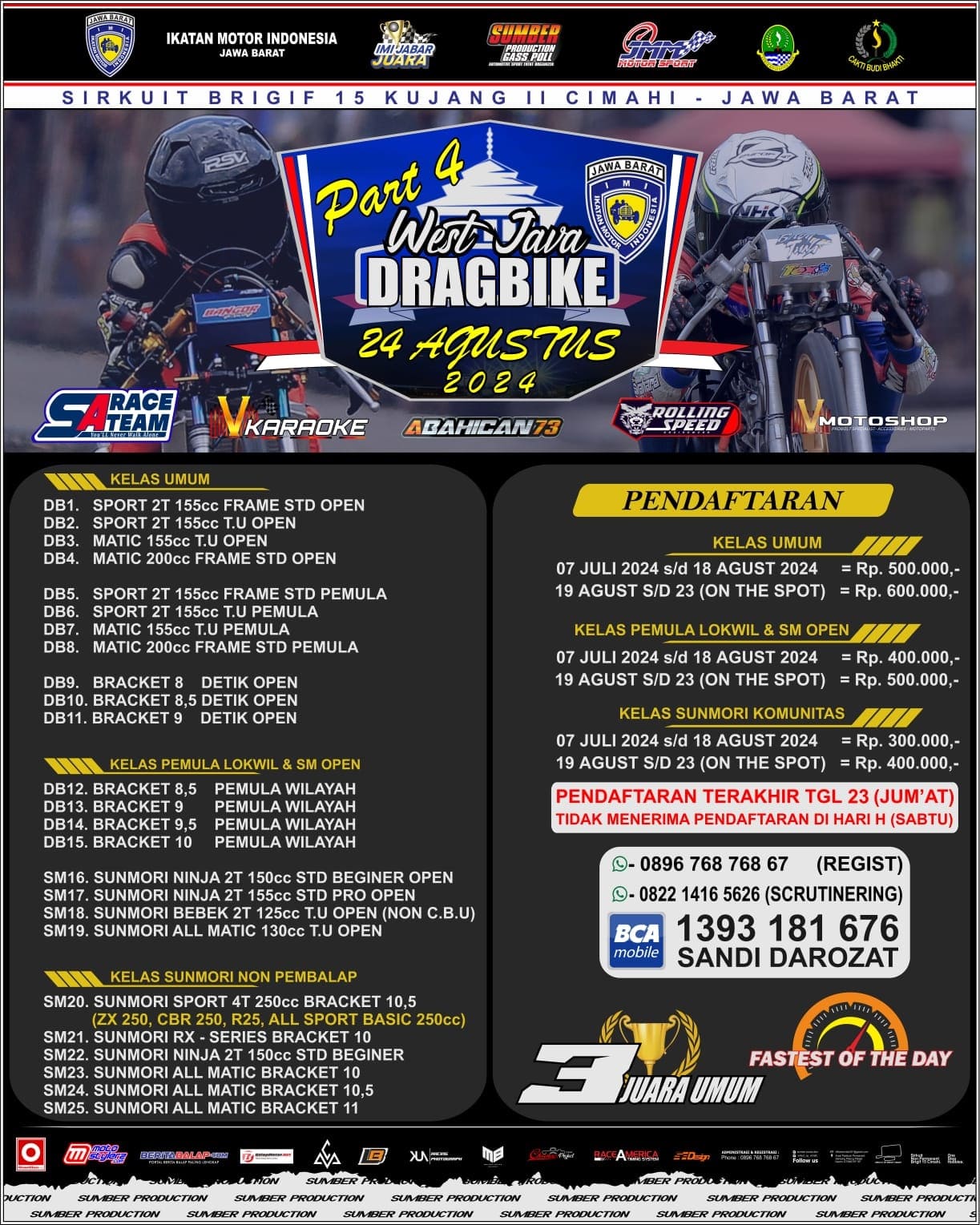 Sumber Production Gelar Putaran 4 West Java Drag Bike (Cimahi)